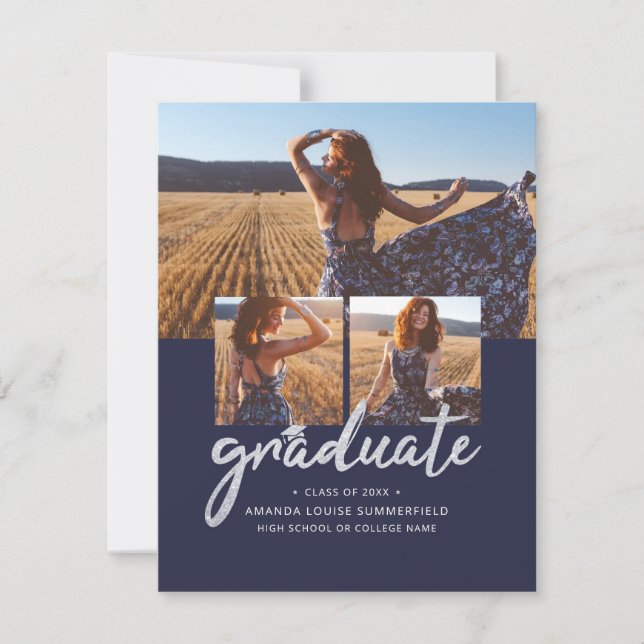 Graduation 2025 Modern Photo Collage Announcement (Front)