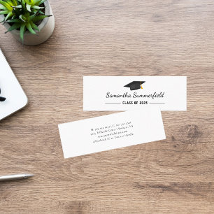 Graduation 2025 Modern Script Name Mini Business Card