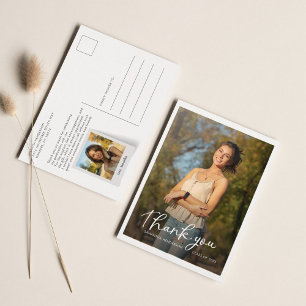 Graduation 2025 Multi Photo Script Thank You Postcard