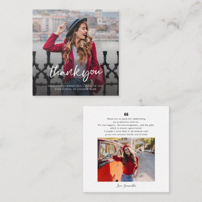 Graduation 2025 Multi Photo Thank You Photo Card (Front/Back)