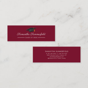 Graduation 2025 Name Script Burgundy Calling Card