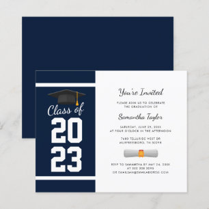 Graduation 2025 Navy Blue Party Invitation