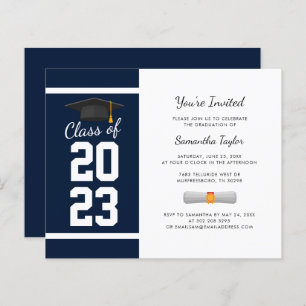 Graduation 2025 Navy Blue Party Invitation