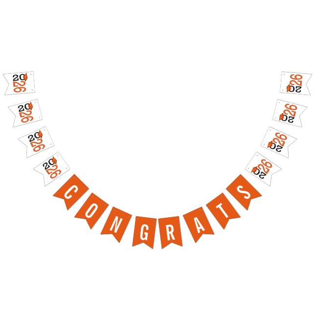Graduation 2025 Orange and Black  Bunting (All)