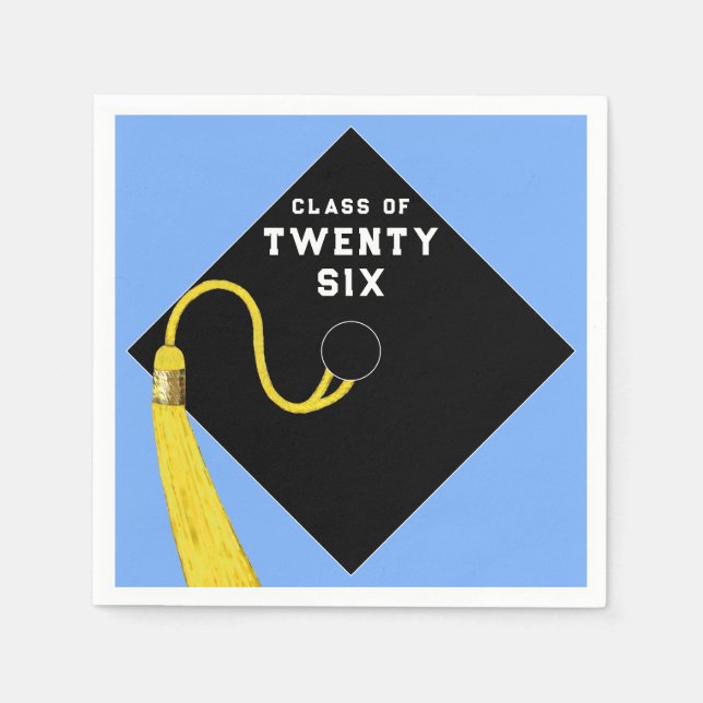 Graduation 2025 Party Light Blue Napkin (Front)