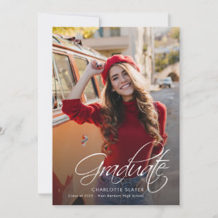 Graduation 2025 Photo Calligraphy Elegant Announcement