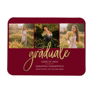 Graduation 2025 Photo Collage Grad Announcement Magnet