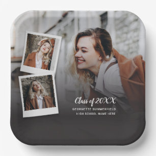 Graduation 2025 Photo Collage Grad Party Paper Plate