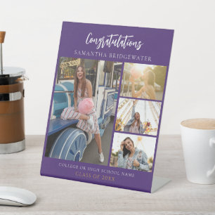 Graduation 2025 Photo Collage Grad Party Pedestal Sign