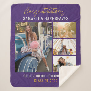 Graduation 2025 Photo Collage Keepsake Sherpa Blanket