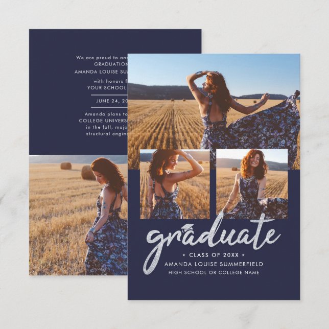 Graduation 2025 Photo Collage Script Announcement (Front/Back)