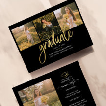 Graduation 2025 Photo Collage Script Black Gold