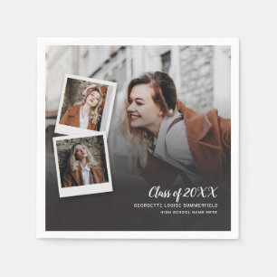 Graduation 2025 Photo Collage Script Grad Paper Napkin