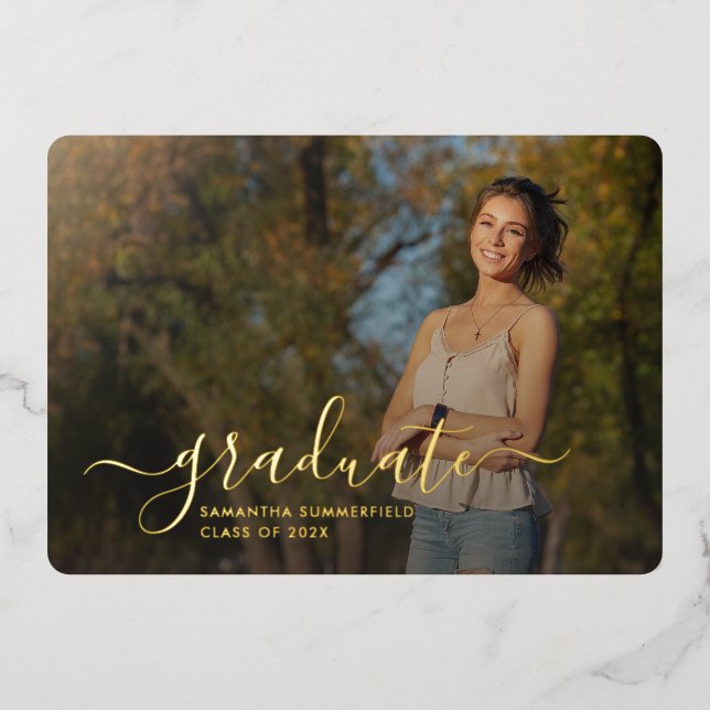 Graduation 2025 Photo Gold Foil Announcement (Front)