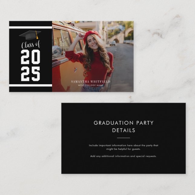 Graduation 2025 Photo Grad Party Enclosure Card (Front/Back)