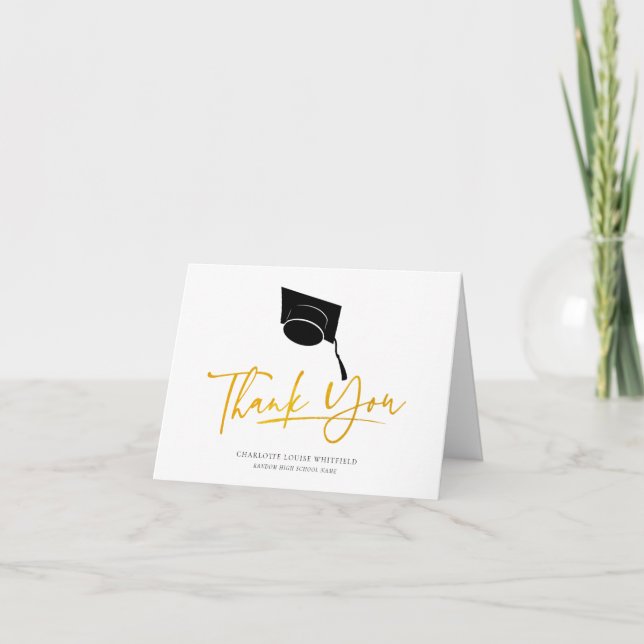 Graduation 2025 Photo Grad Script Thank You Card (Front)