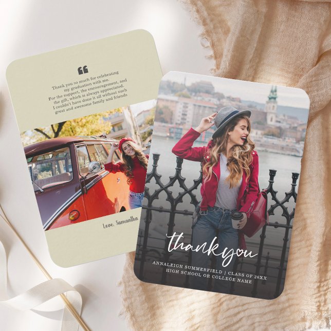 Graduation 2025 Photo Grad Thank You Card (Graduation 2025 Photo Grad Thank You Note Card)
