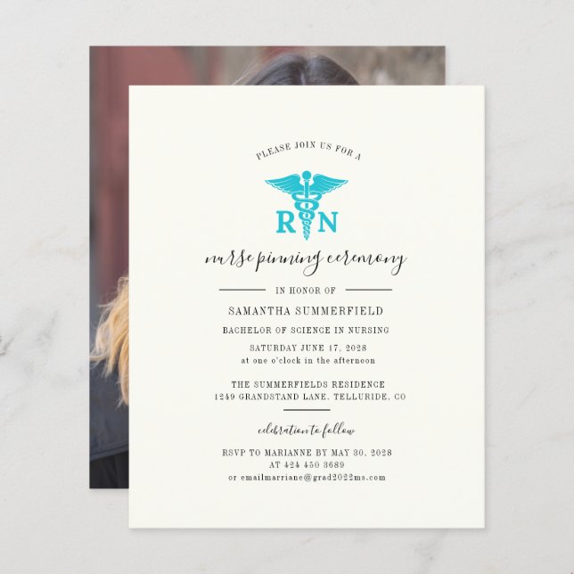 Graduation 2025 Photo Nurse Pinning Invitation (Front/Back)