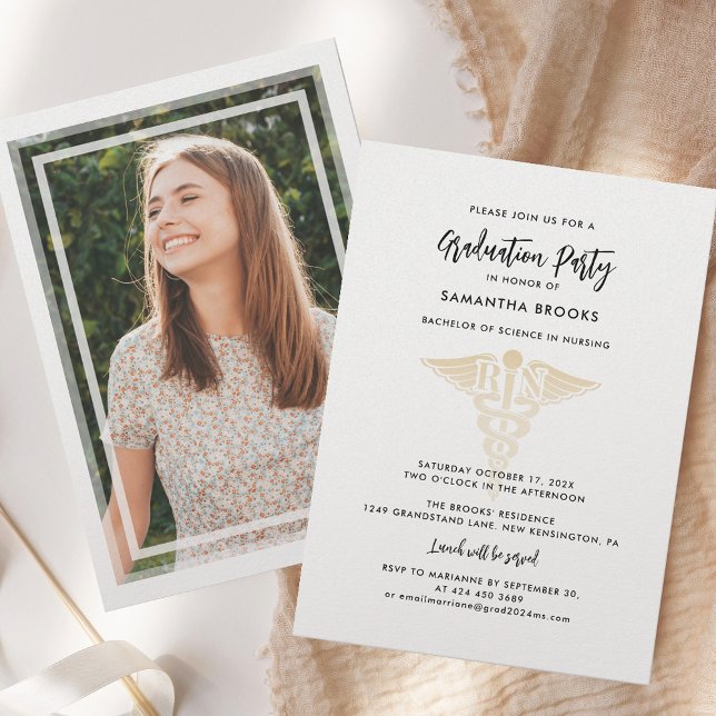 Graduation 2025 Photo Nursing School Grad Party Invitation (Graduation 2025 Photo Nursing School Grad Party Invitation)