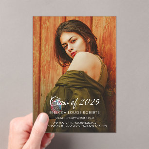 Graduation 2025 Photo Open House Grad Party Acrylic Invitations