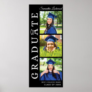 Graduation 2025 Photos Black and White Grad Poster