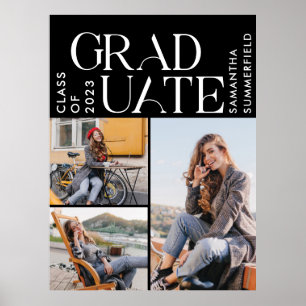 Graduation 2025 Photos Black and White Graduate Poster
