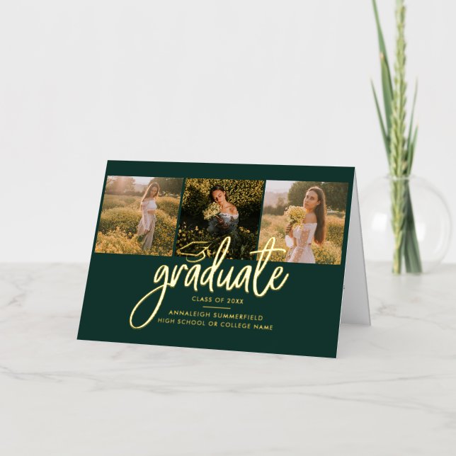 Graduation 2025 Photos Grad Gold Foil Announcement (Front)