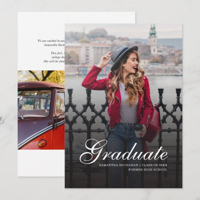 Graduation 2025 Photos Modern Grad Announcement (Front/Back)