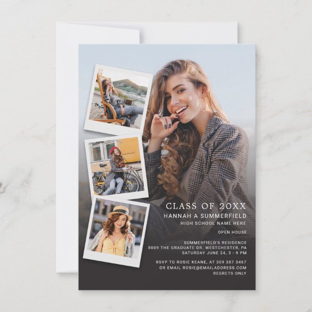 Graduation 2025 Photos Modern Grad Party Invitation (Front)