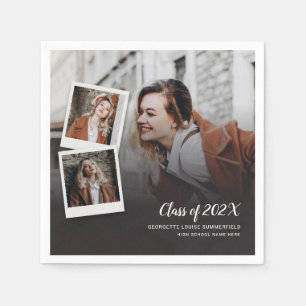 Graduation 2025 Photos Script Modern Grad Party Napkin