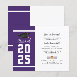 Graduation 2025 Purple Grad Party Invitation