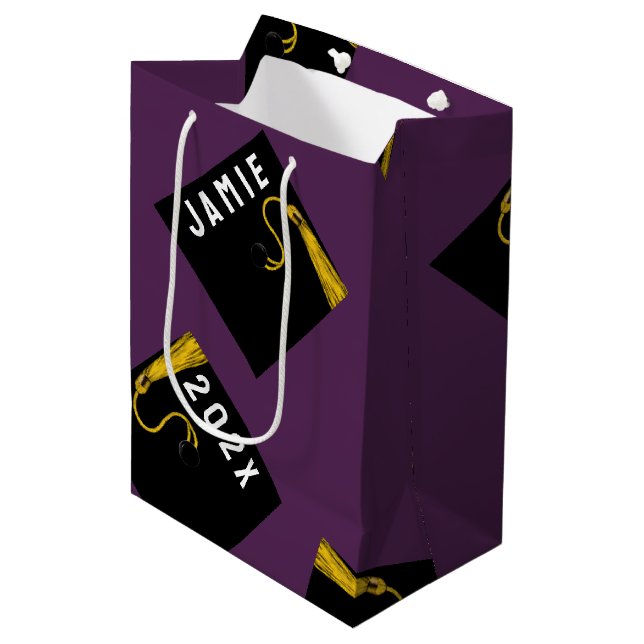 Graduation 2025 Purple Medium Gift Bag (Front Angled)