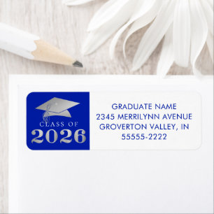  Graduation 2025 Royal Blue Faux Silver