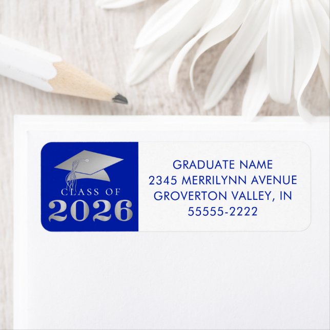  Graduation 2025 Royal Blue Faux Silver (Insitu)