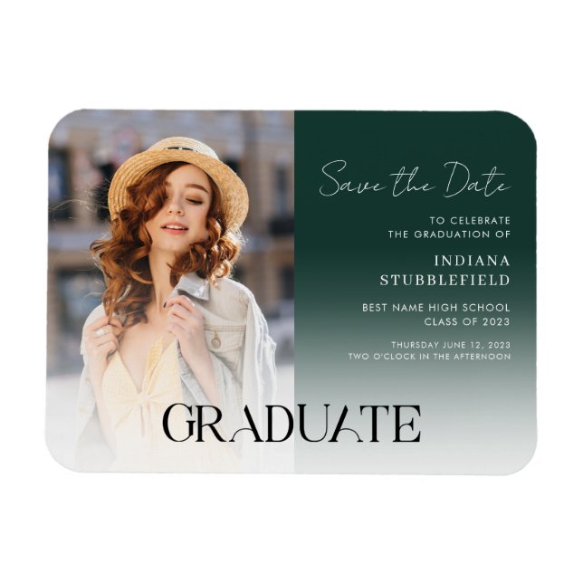 Graduation 2025 Save the Date Photo Announcement Magnet (Horizontal)
