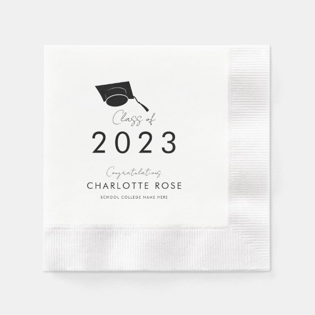 Graduation 2025 Script Graduate Name Party Napkin (Front)