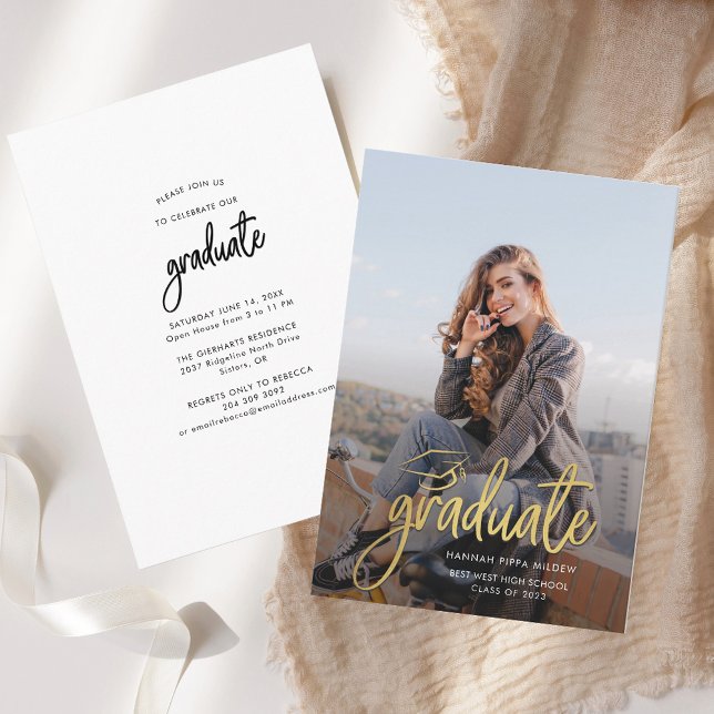 Graduation 2025 Script Photo Grad Party Invitation (Graduation 2025 Script Photo Grad Party Invitation)