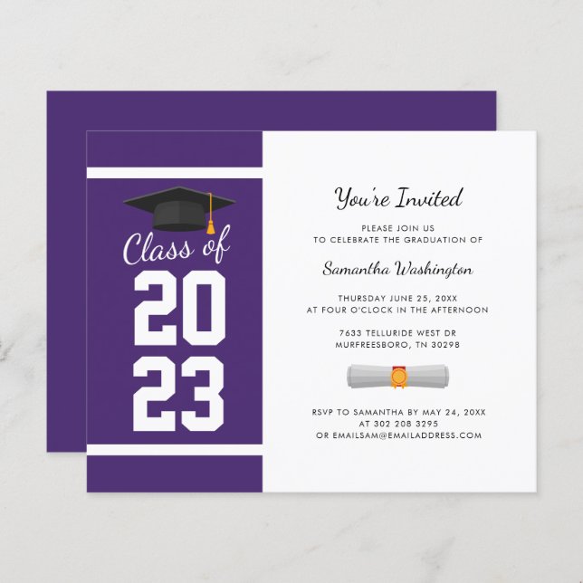 Graduation 2025 Simple Grad Party Invitation (Front/Back)
