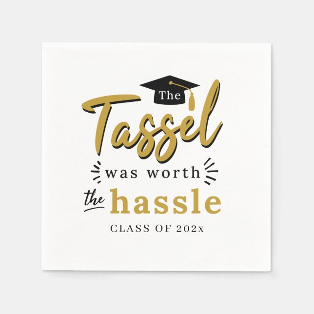 Graduation 2025 Tassel Was Worth the Hassle Paper Napkin (Front)