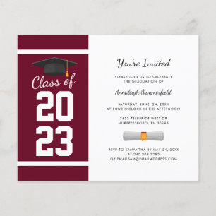 Graduation 2026 Burgundy Grad Party Invitation