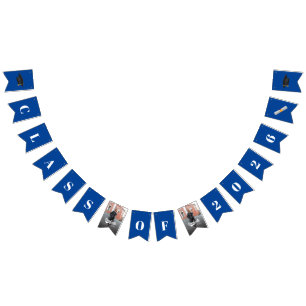 Graduation 2026 Burgundy Photos Blue Grad Party Bunting
