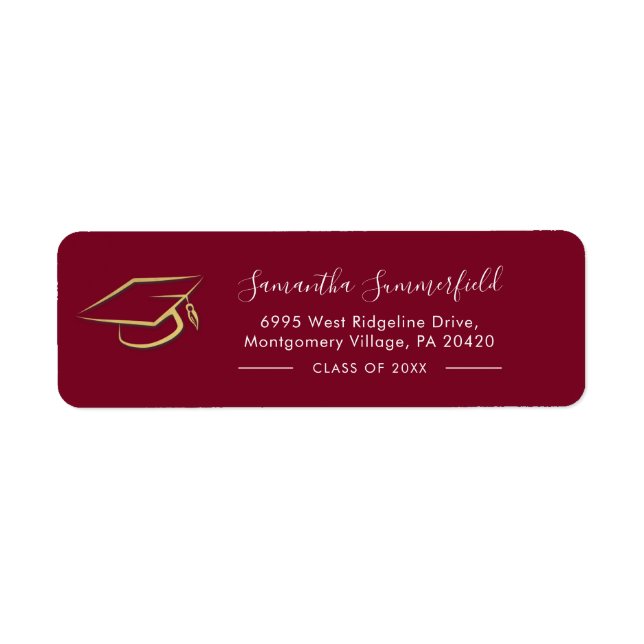 Graduation 2026 Burgundy Return Address (Front)