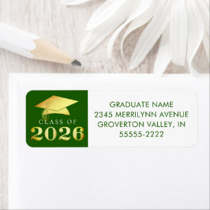 Graduation 2026 Elegant Green Faux Gold Foil