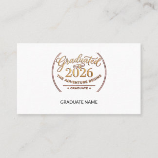 Graduation 2026 Gold Foil Note Card / Tarjeta