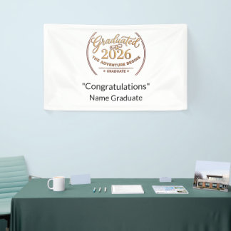 Graduation 2026 Gold Foil Vinyl Banner / Pancarta