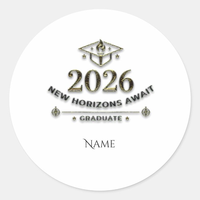 Graduation 2026 Gold Sticker / Pegatina Graduación (Front)