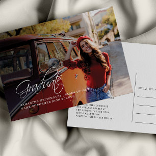 Graduation 2026 Grad Photo Modern College Announcement Postcard