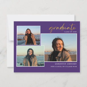 Graduation 2026 Grad Photos Purple Announcement