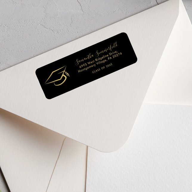 Graduation 2026 Graduate Cap Custom Return Address (Graduation 2025 Graduate Cap Custom Return Address Label)