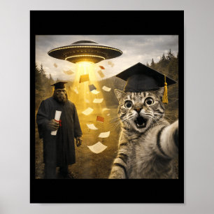 Graduation 2026 Joke Gen Z Senior Funny Meme Cat Poster